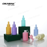 Flacon compte gouttes vide de 15Ml, 1 pièce, givrée, coloris violet, rose, bleu, étiquette adhésive personnalisée, pour aromathérapie, bouteilles d'huile essentielle