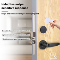 Cerradura Inteligente para Hotel con RFID, SDK, Tarjeta de Memoria, Software Gratuito, Desbloqueo con Tarjeta y Llave de Acero Inoxidable para Puertas de Madera