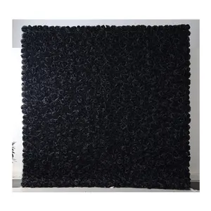 LX Factory supplier high quality wedding decoration backdrops black rose flower wall fabric flower wall