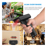 Escáner de Código de Barras 2D Inalámbrico con Soporte, Escaneo Automático, Lector de Códigos QR y PDF417 para Pagos Móviles