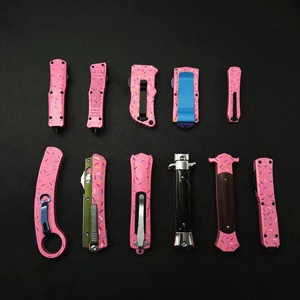 Les mercredis Rose Donut Donut <span class=keywords><strong>Série</strong></span> Camping Couteau Poignées Ceinture Clip Types Bouton Seulement Poignée Sans Lames par Traitement CNC - Product Image 1