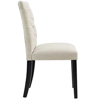 Chaise de salle à manger moderne en tissu rembourré à boutons tuftés pour la maison, hôtel, appartement, villa, prix d'usine pour la cuisine et le restaurant