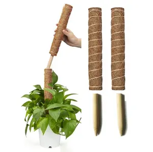 コココイアトーテムポールコイアモススティックモスポールグロープラントサポートエクステンションクライミング屋内植物クリーパー植物ステークス上向き