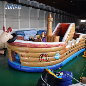 Château <span class=keywords><strong>gonflable</strong></span> <span class=keywords><strong>Structure</strong></span> de jeu pour enfants en plein air et en intérieur avec toboggan Trampoline Bateau pirate Matériel PVC Vente directe d'usine - Product Image 2