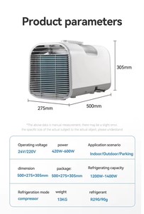 เครื่องปรับอากาศพกพาขนาดเล็ก DC 12V/24V สำหรับบ้าน ห้องนอน และห้องเดี่ยว - Product Image 3