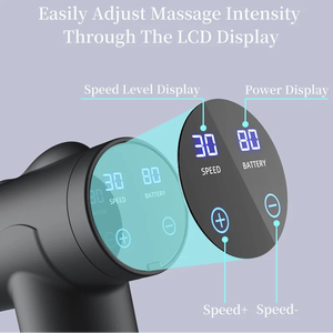 Pistolet de massage corporel professionnel portable à 6 têtes avec vitesse réglable, percussion des tissus profonds, écran LCD et contrôle de la minuterie - Product Image 6