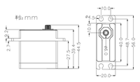 Servo Digital PTK 6835 MG 64.8g Resistente al Agua HV con Engranaje de Acero Inoxidable, 40kg de Torque, Programable para RC de Ala Fija, Coche RC y Helicóptero