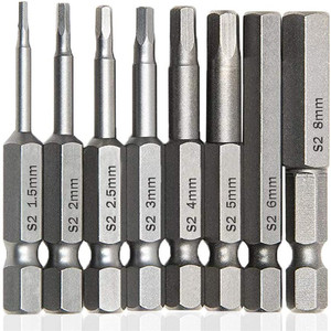 Nanrui S2 Hex <b>Screwdriver</b> <b>Bit</b> <b>Set</b> 1.5-8mm 50mm Length Magnetic Drill <b>Bits</b> for Electric Air Tools - Product Image 1