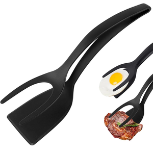 Spatule-pince 2-en-1 pour œufs, crêpes, poisson, toast français, omelettes – Ustensile de cuisine antiadhésif pour la maison - Product Image 1