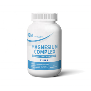 Cápsulas de Complejo de Magnesio 12 en 1 de Marca Privada OEM, Tamaño Estándar, Cumple con el Código de Barras, Suministro Estable, Prueba COA de Terceros - Product Image 1