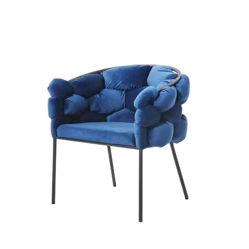 Newly Design Ins Rose Style Restaurant Bar Chair Furniture Creative Make up Beauty Velvet Chair