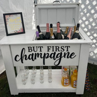 Chariot à bonbons décoratif personnalisé, chariot à champagne mobile avec congélateur pour événements intérieurs/extérieurs, mariage/fête d'anniversaire