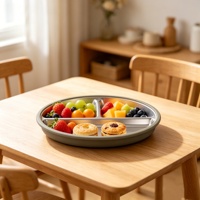 Assiette pour bébé à 3 compartiments de haute qualité, compatible lave-vaisselle, 23 cm, en acier inoxydable 304, avec base à forte ventouse