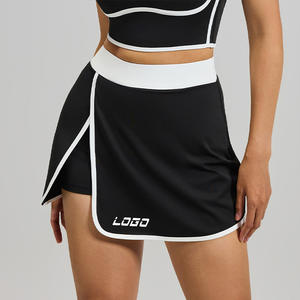 Ropa Deportiva para Mujer OEM, Cintura Alta, Alta Elasticidad, 2 en 1, Secado Rápido, Falda de Tenis Personalizada para Gimnasio, Anti-Exposición, con Pantalones Cortos de Seguridad - Product Image 4