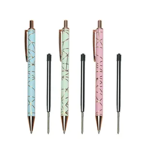 Kailong Best Quality Advertising Ball Pen Factory Metal Pen Wholesale Press Type Promotional Metal Pen