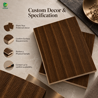 Contreplaqué Plaqué Chêne Espresso Foncé Qualité E0 1220x2440mm Panneau Peuplier Poncé Double Face pour Meubles d'Intérieur