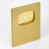 Nouveau métal UV impression Youtube plaque Play bouton Médaille plaque en métal Award carte honourable