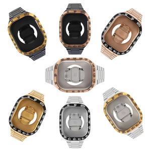 Forwelleny Bracelet en métal de 49 mm en acier inoxydable gradué pour hommes, style course, pour <span class=keywords><strong>Apple</strong></span> Watch Band 8 Ultra - Product Image 1