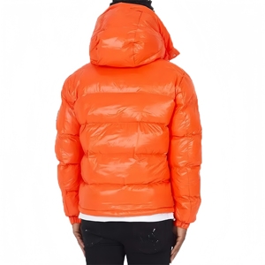 Vestes d'hiver pour hommes style High Street, couleur orange, veste matelassée à capuche, imperméable, polyester avec poches, vêtements du Pakistan - Product Image 6