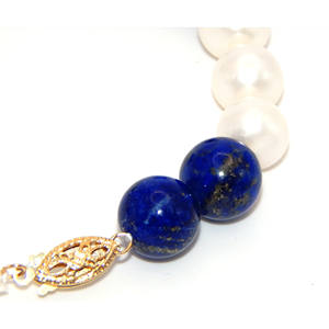 Fabulosa pulsera de lapislázuli y Perla de "calidad gema" con cierre de oro de 14 quilates - Product Image 4