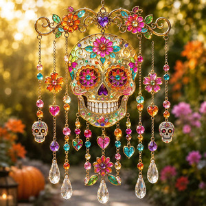 Halloween Black <b>Cat</b> and Ghost Tassel Wind Chime Home Hanging Decoration - Product Image 6
