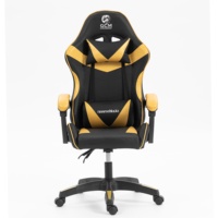 Chaise de jeu de course pivotante en cuir PU, appui-tête réglable, repose-pieds, dossier haut ergonomique, rotation à 360 degrés, lumières LED RGB