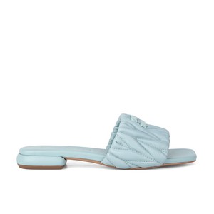 Sandali da donna trapuntati in matelassé, ciabatte piatte con punta quadrata aperta, imbottite, alla moda, estive, casual, da spiaggia - Product Image 3