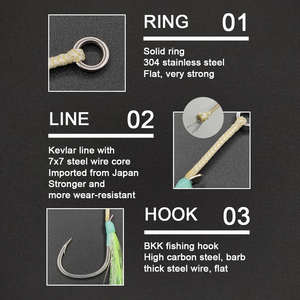 XUHANG PXSW01-GT Hochkarbon-Stahl Einzel-UV-Leuchthaken Chemisch Geschärfter Bass-Salzwasser-Fluss-Angelhaken - Product Image 4