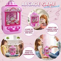 EPT Machine à griffes d'arcade pour enfants, distributeur de bonbons et de jouets licorne avec son, 20 mini peluches