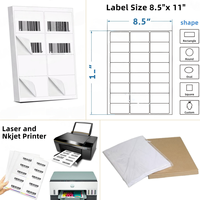Label Alamat Barcode Bebas Kayu Perekat Sendiri Ukuran Setengah Lembar 2 8.5x5.5 Inch A4 untuk Printer Inkjet, Stiker Label Pengiriman, Die-cut