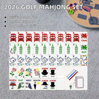 Ensemble de Mahjong américain - Bus à deux étages peint à la main, motif Big Ben Rose, pliable, luxe moderne, divertissement
