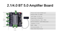 Module d'amplification audio domestique PCBA DSP DAC, module d'alimentation, entrée multi-interface, carte 2.1 canaux classe D pour système audio professionnel