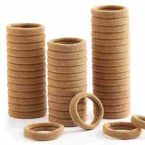 IStapromo Gifts Hot Sale 100PCS Black Hair Ties Seamless Cotton Thick Black Hair Band Elastic Hair Tie No Damage Ponytail Holder - Product Image 5