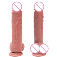 Vente en gros de gros dildos en silicone, pénis masculin réaliste, doux, naturel, pour couples, jouets sexuels pour adultes, masturbation