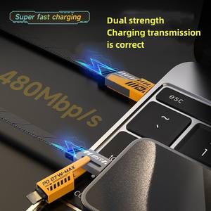 Câble de données USB C 4-en-1, chargeur PD super rapide 65W, alliage d'aluminium, nylon tressé, 6A 3A, charge rapide pour téléphone portable, batterie externe - Product Image 5