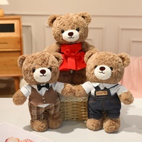 En gros, Ours en peluche moelleux et décoré, avec tenue de chef (salopette et jupe), pour enfant, compagnon et cadeau de fêtes