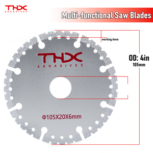 ใบตัดเพชรแบบแบนอเนกประสงค์ ขนาด 4 นิ้ว สำหรับงานไม้ มาตรฐาน ISO 9001 สำหรับตัดกระเบื้อง หินแกรนิต และควอตซ์ ยี่ห้อ Teimetor - Product Image 2