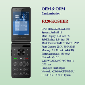 Oem VoLTE Dual Sim Dual Standby <span class=keywords><strong>Hebrew</strong></span> T9 Bàn phím Màn hình kép lật điện thoại, dung lượng cao Li-ion pin 1850mAh 4 gam Kosher điện thoại - Product Image 2