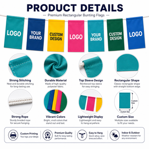 Bandera Rectangular Personalizada con Logotipo, Banderas Coloridas para Decoración de Puestos y Exhibición Promocional en Eventos de Apertura de Tiendas - Product Image 3