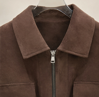 Veste décontractée pour femmes en cuir de mouton, col court à revers, taille ajustable avec cordon de serrage