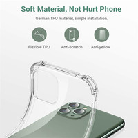 Pour iPhone 13 13 Pro Max Cas Clair Transparent TPU Choc Bumper Preuve Doux Utral-Mince Couverture Pour iPhone 12 Pro Max X XS MAX
