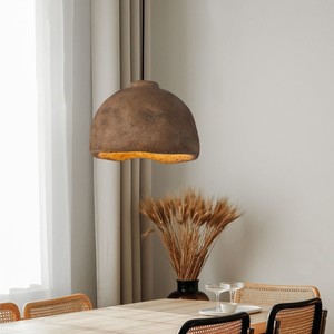 Luminaire suspendu moderne industriel Wabi-Sabi, lampe de plafond en forme de dôme artisanale pour îlot de cuisine, salle à manger, salon - Product Image 2