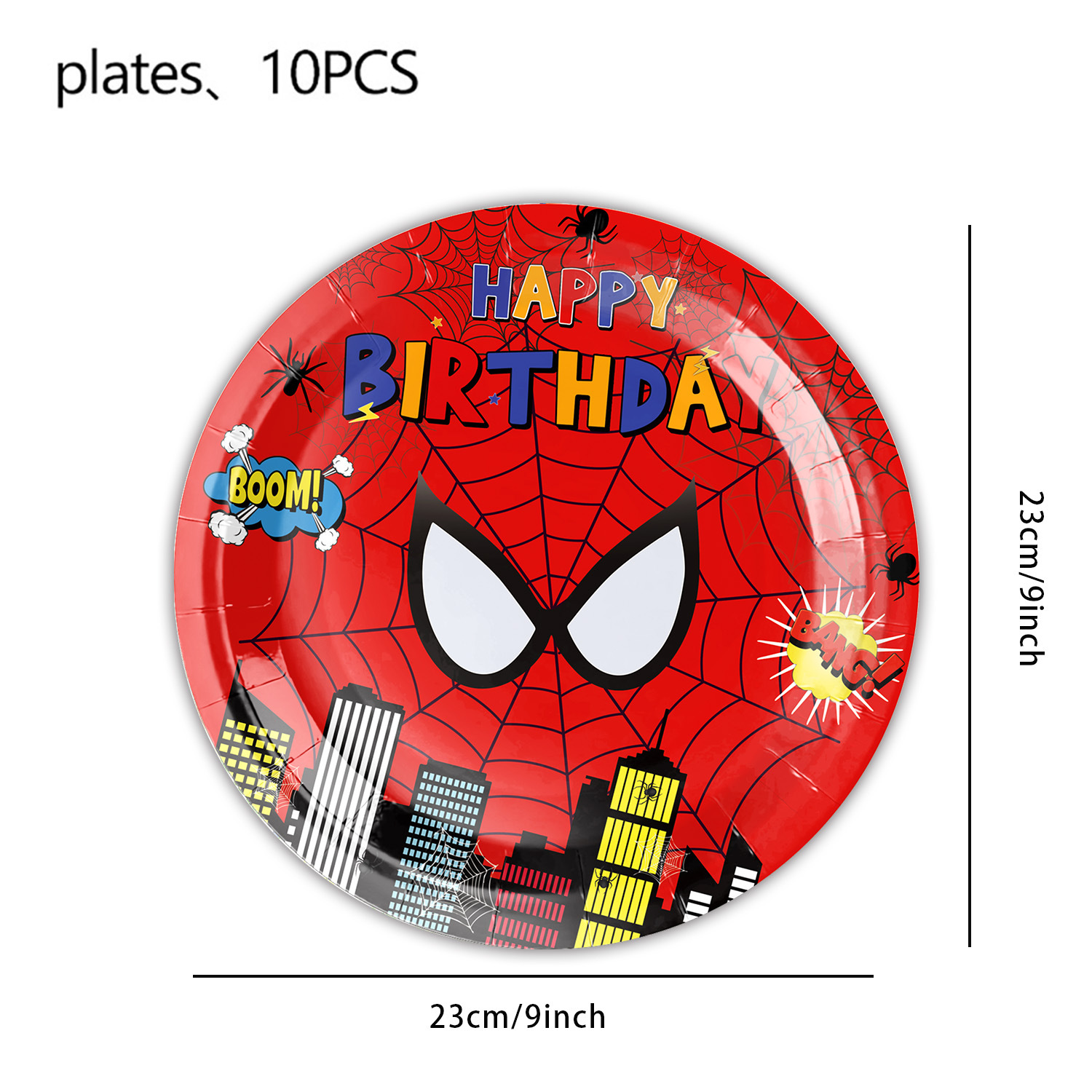 9 pulgadas 10pcs-glasses Spiderman