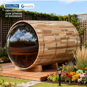 Panoramic View <strong>Sauna</strong> Rooms Outdoor With Wood Burning <strong>Sauna</strong> Stove For Sale Prefabricated Houses Home Spa Room - Product Image 1