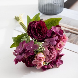 Fleurs artificielles <span class=keywords><strong>de</strong></span> mariage, <span class=keywords><strong>bouquet</strong></span> <span class=keywords><strong>de</strong></span> <span class=keywords><strong>mariée</strong></span> haut <span class=keywords><strong>de</strong></span> gamme, rose, <span class=keywords><strong>pivoine</strong></span>, hortensia pour la cérémonie <span class=keywords><strong>de</strong></span> mariage, la fête, la décoration d'événements - Product Image 3