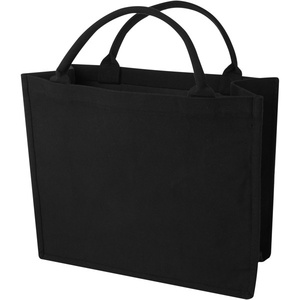 Sac fourre-tout moyen sans marque, durable et écologique, fabriqué en matériau recyclé 500 g/m², avec impression de lettres et de fleurs sur la page. - Product Image 1
