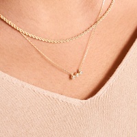 Milskye – bijoux au design classique, collier en argent sterling plaqué or 18 carats et diamant à trois pierres