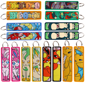 Porte-clés brodé tissé à motif Pokémon de la série d'anime japonaise pour motos, voitures, sacs, sacs à <span class=keywords><strong>dos</strong></span> – Anneau de clés tendance - Product Image 2