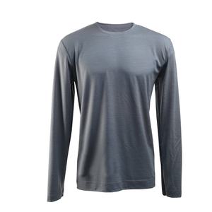 T-shirt décontracté en modal doux pour homme, vente en gros d'usine, printemps et automne, logo personnalisé, manches longues élastiques pour homme - Product Image 3