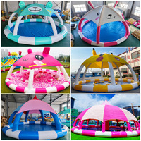 Piscine gonflable en PVC, grande piscine extérieure pour enfants, parc aquatique sur le thème de l'océan, pêche, natation, stand de marché, fosse à sable, pays des rêves